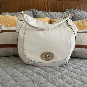 Coach Leather Circle Hobo Crossbody Shoulder Bag